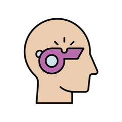 coaching mind set color line icon with white background vector stock illustration