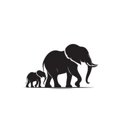 Fototapeta premium Elephant silhouette. Elephant vector design isolated on white background.