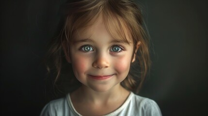 A child with a mischievous grin