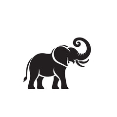 Obraz premium Elephant silhouette. Elephant vector design isolated on white background.