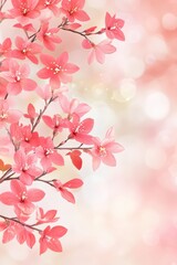 Obraz premium Delicate Pink Flowers on a Soft Bokeh Background