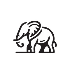 Obraz premium Elephant silhouette. Elephant vector design isolated on white background.