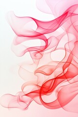 Abstract Red Smoke Swirls on White Background