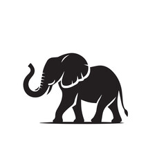 Obraz premium Elephant silhouette. Elephant vector design isolated on white background.