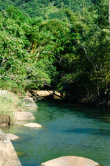 Naklejka premium Praia do Jabaquara, Ilha Bela São Paulo Brasil