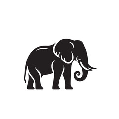 Obraz premium Elephant silhouette. Elephant vector design isolated on white background.