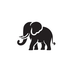 Obraz premium Elephant silhouette. Elephant vector design isolated on white background.