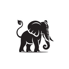 Fototapeta premium Elephant silhouette. Elephant vector design isolated on white background.