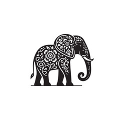 Obraz premium Elephant silhouette. Elephant vector design isolated on white background.