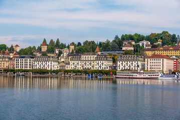 The Cityscape of Luzern viewed from Lake Lucerne, Switzerland, 19 Aug 2022
