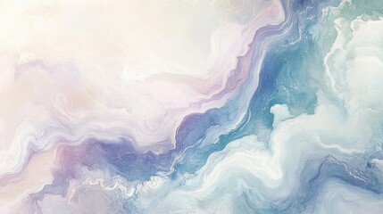 Obraz premium Soft, pastel-toned marble with gentle lavender, blue, and cream swirls, creating a calming effect. No people. No logo.