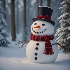 Winter Season Cute Snowman Smiling Snow Cold Frost Snowball Scarf Carrot Snowfall Outdoor Hat Snowy Frozen Ice Nature Decoration Holiday Snowflake Seasonal  Happiness Celebrate Background photography