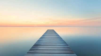 Obraz premium wooden pier leading into calm sea at