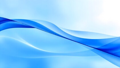 Obraz premium Blue abstract background with soft curves. swirling, blue wave with translucent ripples.