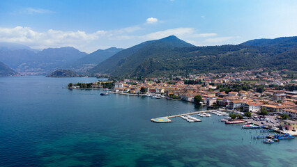 Fototapeta premium Lake Iseo drone shot