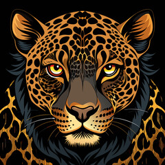 leopard on black
