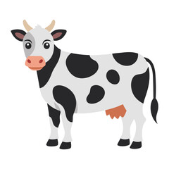 Illustration of Cow Isolated on white