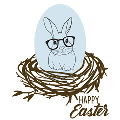 Modern Line art of rabbit