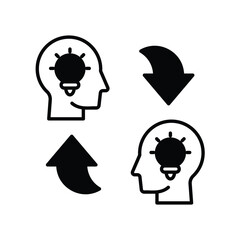 knowledge transfer glyph icon with white background vector stock illustration