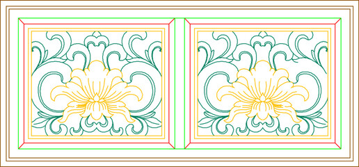 Vector sketch illustration silhouette design detail image ornament floral decoration arnimal classic vintage ethnic traditional