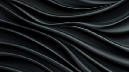 Obraz premium Abstract Black Fabric Background with Draped Waves