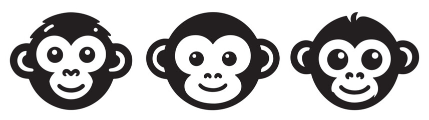 A  vector monkey face silhouette