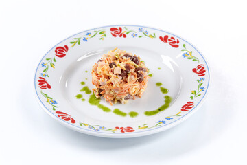 hot salad with carrot and cheese