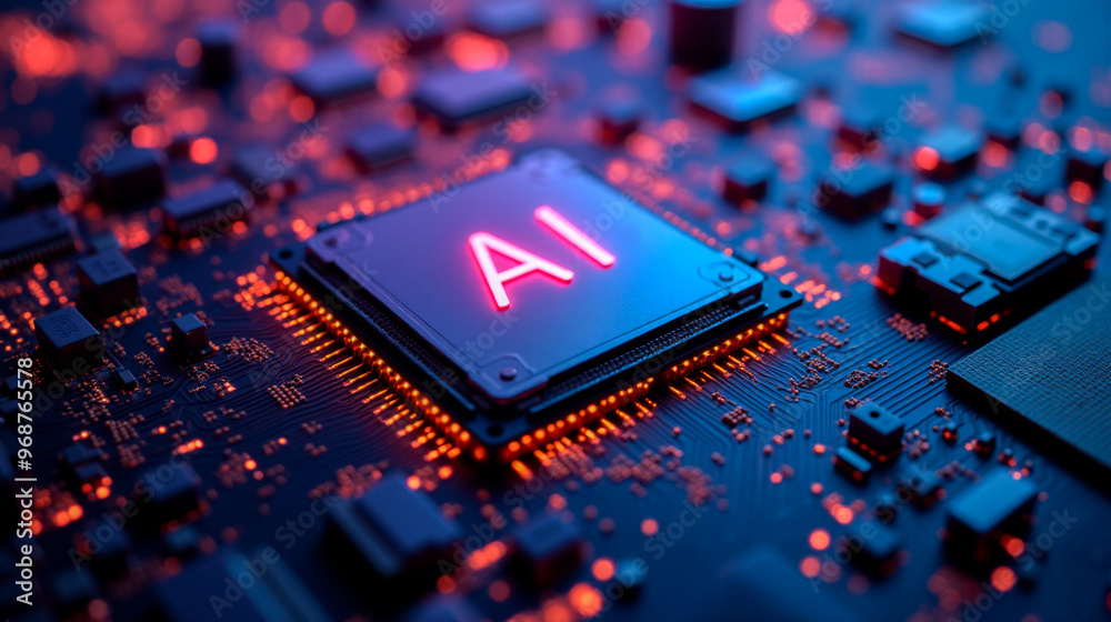 Poster high-performance artificial intelligence processor chip, neural network tasks, electronic circuit bo