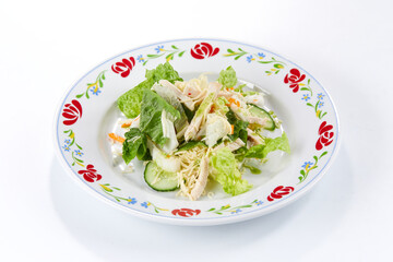 fresh salad with chicken and vegetables