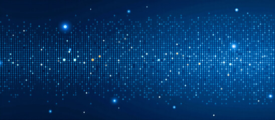 Abstract blue digital wave on dark background, futuristic technology concept, glowing particles network design, modern communication theme, elegant dynamic light flow pattern