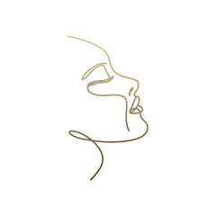 Woman face logo vector 