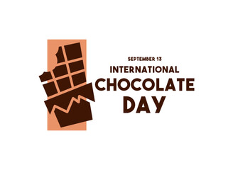 International Chocolate Day. September 13. Flat design vector. Chocolate icon.