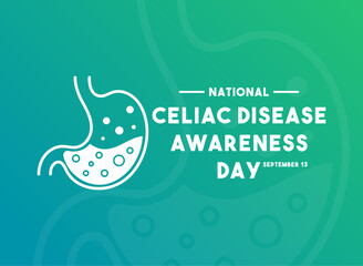 National Celiac Disease Awareness Day. September 13. Gradient background.