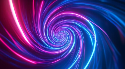 Obraz premium Spinning vortex of neon lights creating a dynamic 3D effect