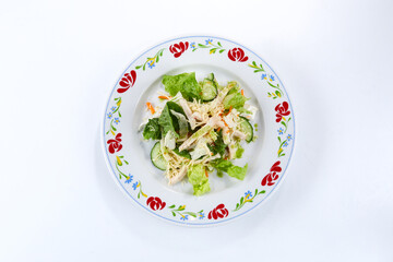 fresh salad with chicken and vegetables