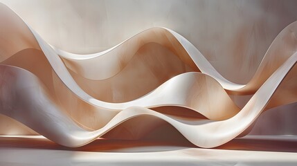 a minimalist background with 3D abstract sculptures, focusing on clean lines, smooth surfaces, and subtle shadows to create depth