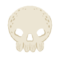 Cute Halloween white Skull. Retro Spooky Isolated stickers