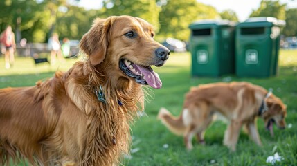 Dog Waste Stations: Designated areas equipped with waste bags and bins for disposing of dog waste. Helps pet owners keep the park clean and hygienic for everyone.
