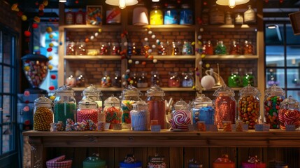 Fototapeta premium A candy store with many different types of candy on display
