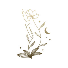 Aesthetics Logo Images. Woman body spa aesthetics monoline luxury logo design