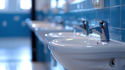 Restrooms: Clean and well-maintained facilities featuring sinks, toilets, and baby-changing stations, conveniently located for easy access.
