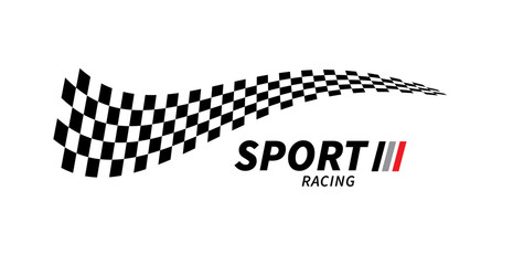 Race flag background. Checkered flag. Black and white checker. Start and finish flag. Automotive graphics. Race motorsport concept. Vector illustration