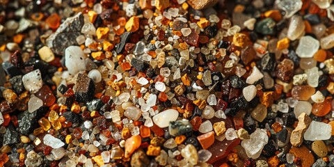 Microscopic view of thin section of gravel