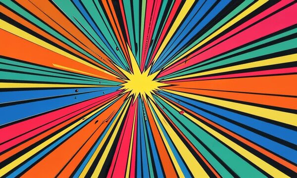 Retro comic book panel with bold lines and bright colors, hyperrealistic Video