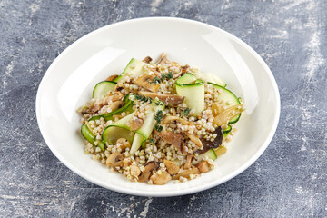 buckwheat with mushrooms and zucchini