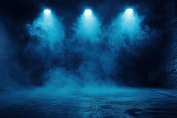 Obraz premium Texture overlay effect for text or space. Blue background. Smoke fog