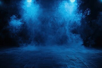 Texture overlay effect for text or space. Blue background. Smoke fog