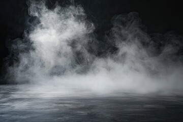Fototapeta premium Texture overlay effect for text or space. Black background. Smoke fog