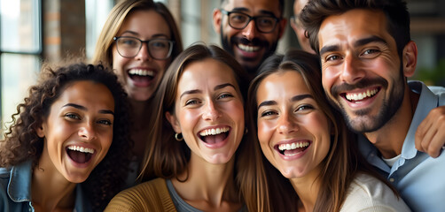 Fototapeta premium Confident Business Leader with Team Smiling in the Office