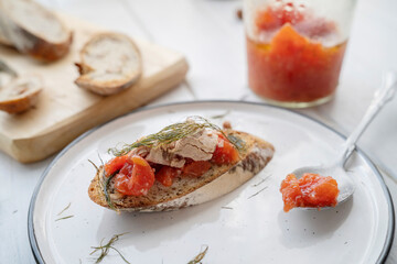 homemade open face sandwiches for brunch